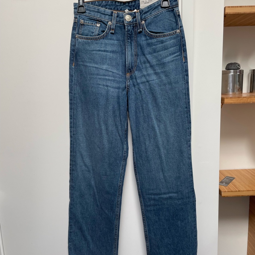 NWT $255 Rag & Bone Ruth Super High Rise Jeans Bay Water Size 24